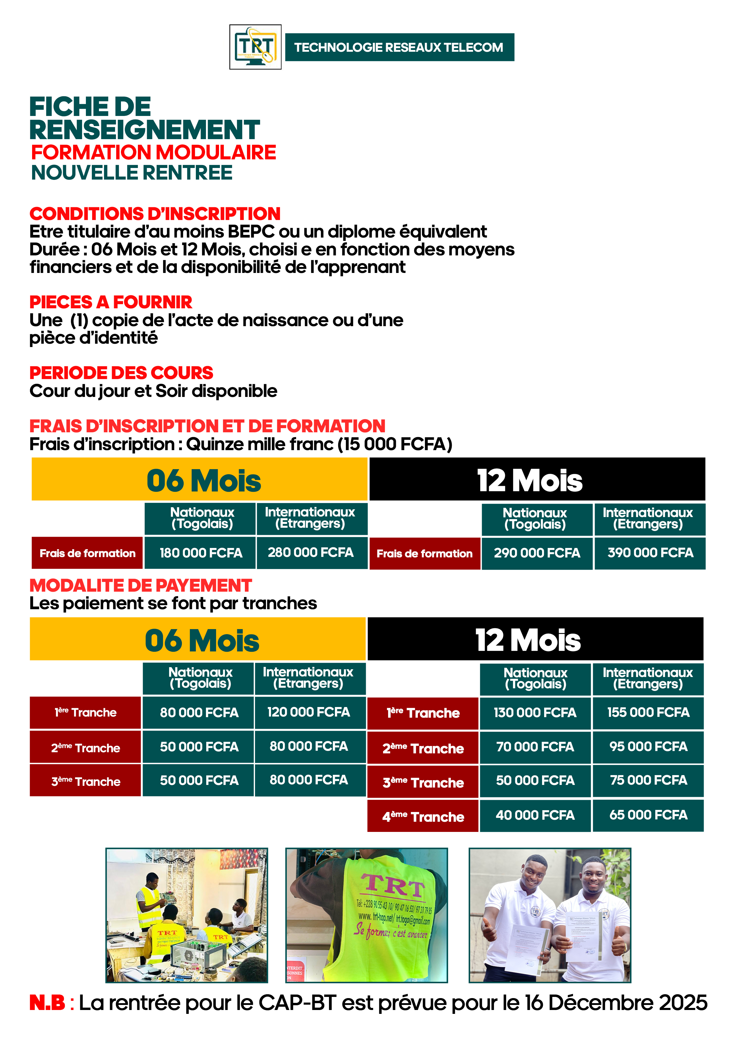 RENSEIGNEMENT MODULAIRE